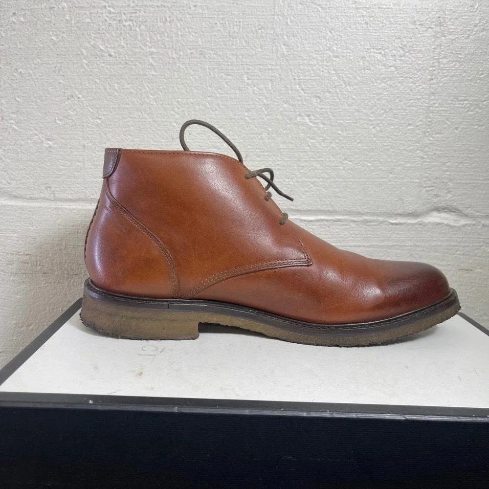 Johnston & Murphy 25-2022 Copeland Brown Leather Chukka Ankle Boots Men's 9 M